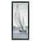Stupell Industries Grey Sailboat Nautical Abstraction Framed Floater Canvas Wall Art